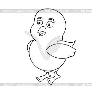 Simple coloring page. funny baby chicken - vector clipart / vector image