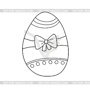 Simple coloring page. Decoration easter egg. - vector image