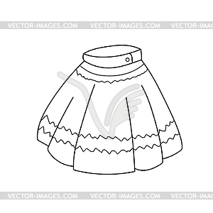 Simple coloring page. Skirt to be colored, - white & black vector clipart