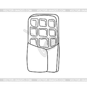 Simple coloring page. Chocolate packaging. Simple - vector clipart