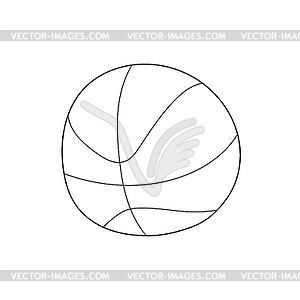 Simple coloring page. Basketball ball. Sketch - vector clipart