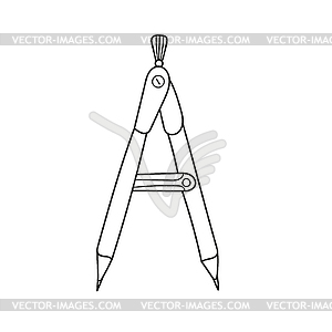 Simple coloring page. Geometry compass divider - vector clip art