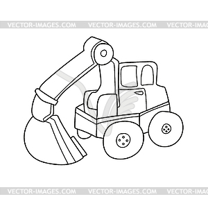 Simple coloring page. Excavator to be colored. - vector image