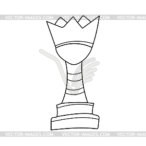 Simple coloring page. Chess coloring book. Line - stock vector clipart