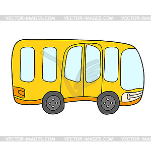 Simple cartoon icon. Cartoon compact yellow school - color vector clipart