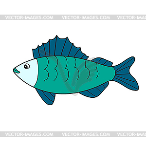 Simple cartoon icon. Ruff fish. white fish of - vector clip art