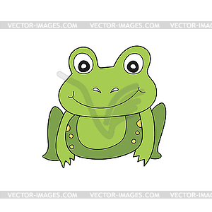 Simple cartoon icon. Cute Frog - vector clipart / vector image