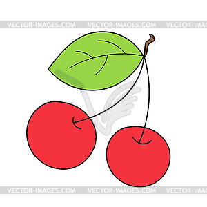 Simple cartoon icon. Cartoon cherry  - vector clipart