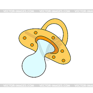 Simple cartoon icon. Pacifier for baby - in white - vector image