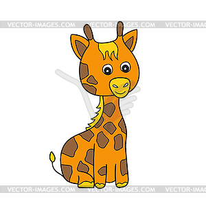 Simple cartoon icon. Cute giraffe, - vector image