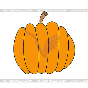 Simple cartoon icon. Pumpkin Vegetable - vector clipart