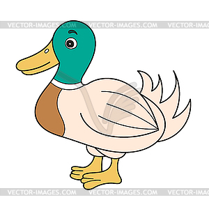 Simple cartoon icon. duck - vector image