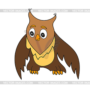 Simple cartoon icon. Cute owl cartoon  - vector clipart