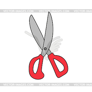 Simple cartoon icon. Scissors. Cartoon - vector image
