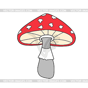 Simple cartoon icon. flat cartoon fly agaric - vector image