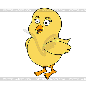 Simple cartoon icon. funny baby chicken - vector image