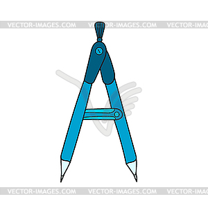 Simple cartoon icon. Geometry compass divider icon - vector clipart