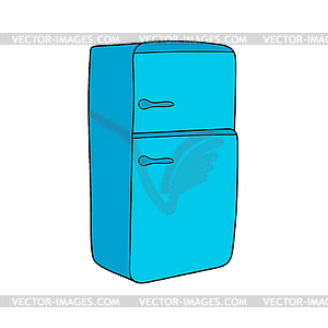 Simple cartoon icon. Refrigerator cartoon - vector clip art