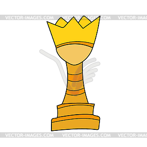 Simple cartoon icon. Yellow Chess coloring book - vector image