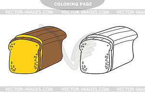 Простая раскраска. штриховой рисунок с хлебом. Эскиз - стоковый клипарт