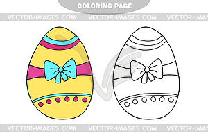 Simple coloring page. Decoration easter egg. - vector clipart