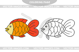 Simple coloring page. Drawing worksheet for - vector image