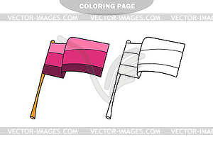 Simple coloring page. Flag icon  - vector image