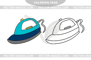 Simple coloring page. Iron to be colored, coloring - vector image