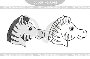 Simple coloring page. Coloring book for kids - zebr - vector clipart