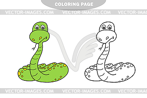 Simple coloring page. Snake to be colored, - color vector clipart