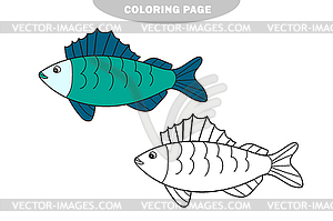 Simple coloring page. Coloring book with ruff. whit - vector clipart