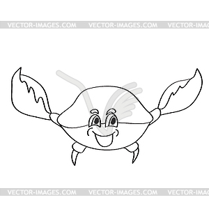 Simple coloring page. Cartoon crab - Coloring book - vector clipart / vector image