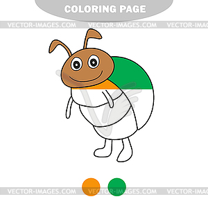 Simple coloring page. Outlined beetle. line art - vector image