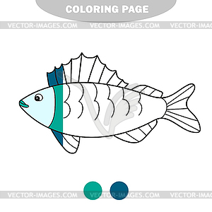 Simple coloring page. Coloring book with ruff. whit - vector clip art