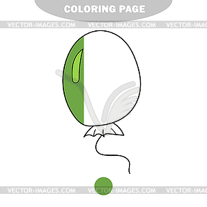 Simple coloring page. Balloon simple drawing outlin - vector image