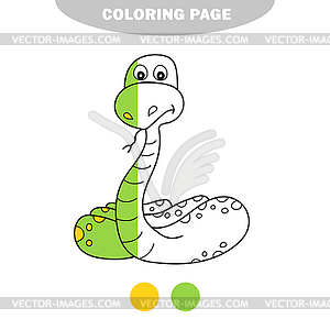 Simple coloring page. Snake to be colored, - vector clipart