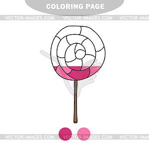 Simple coloring page. Line art black and white - vector clipart