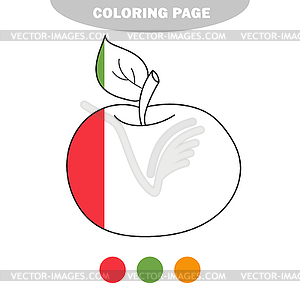 Simple coloring page. Apple to be colored, - color vector clipart