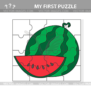 My first puzzle - Easy educational paper game for - vector clipart