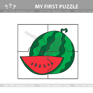 My first puzzle - Easy educational paper game for - vector clip art