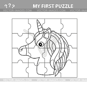 Puzzle game for kids. Education developing workshee - royalty-free vector clipart