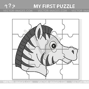 Cartoon Education Puzzle Game for Preschool Childre - vector clipart