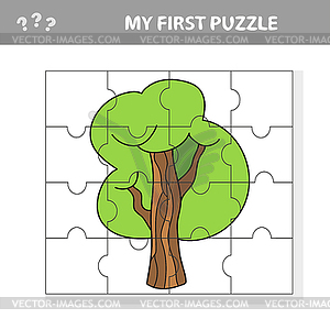 Puzzle Tree Design - Puzzle Tree for kids - vector image