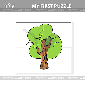 Puzzle Tree Design - Puzzle Tree for kids - vector image