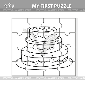 Развивающая бумажная игра для детей, сладкий торт. Мой - изображение в векторе / векторный клипарт