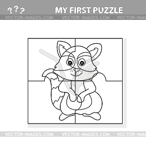 Jigsaw Puzzle Task for Preschool Children with - vector image