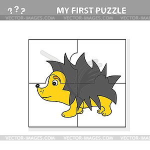 Education Jigsaw Puzzle Game for Preschool - vector image