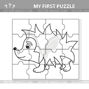 Education Jigsaw Puzzle Game for Preschool - vector image