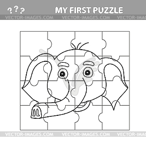Easy educational paper game for kids. Simple kid - vector image