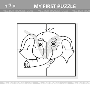 Easy educational paper game for kids. Simple kid - vector image